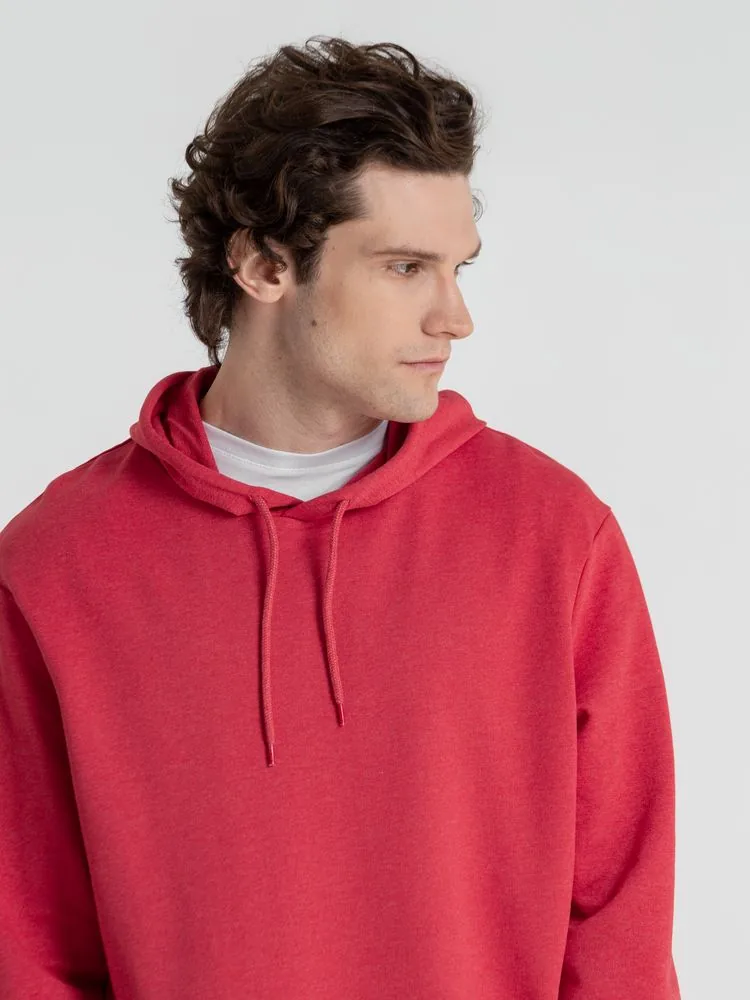 Толстовка с капюшоном унисекс Hoodie, красный меланж, размер M фото 9