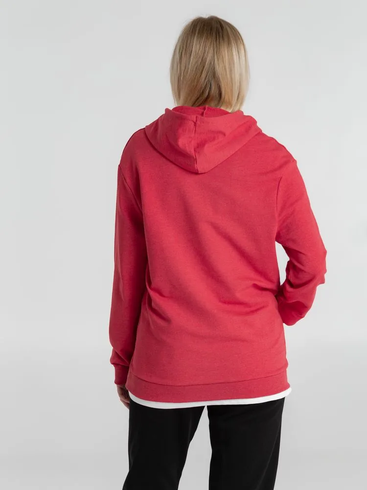 Толстовка с капюшоном унисекс Hoodie, красный меланж, размер M фото 13