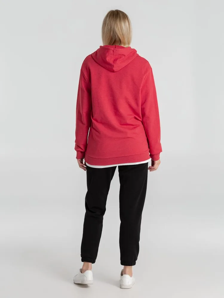 Толстовка с капюшоном унисекс Hoodie, красный меланж, размер M фото 17