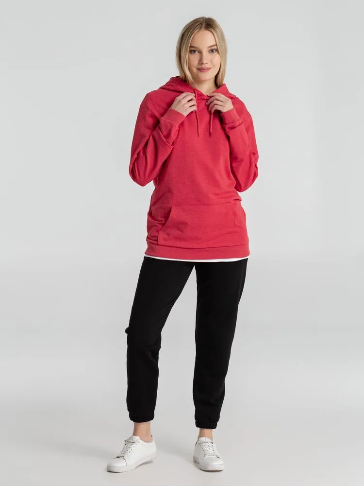 Толстовка с капюшоном унисекс Hoodie, красный меланж, размер S фото 15