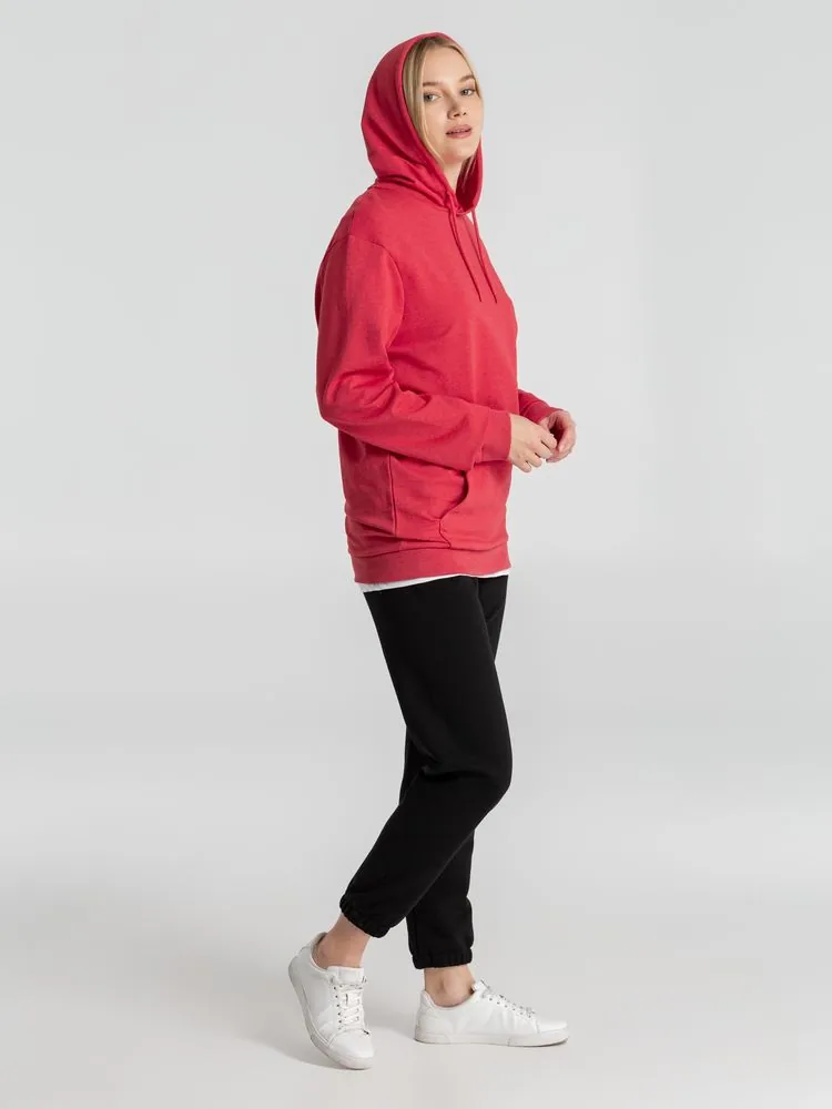 Толстовка с капюшоном унисекс Hoodie, красный меланж, размер XXL фото 16