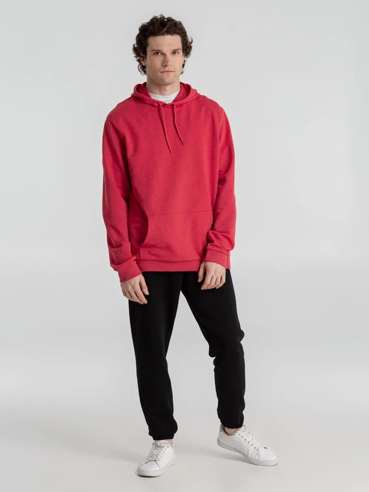 Толстовка с капюшоном унисекс Hoodie, красный меланж, размер XL фото 10