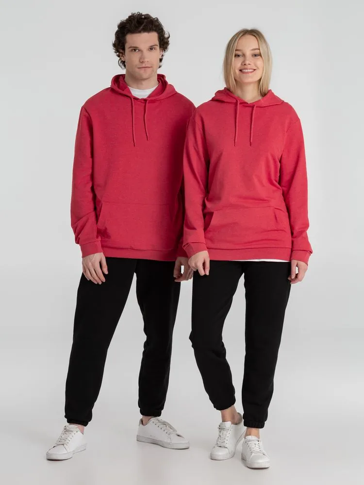 Толстовка с капюшоном унисекс Hoodie, красный меланж, размер XL фото 18