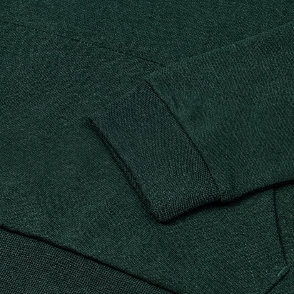 Толстовка с капюшоном унисекс Hoodie, темно-зеленый меланж, размер XS фото 5