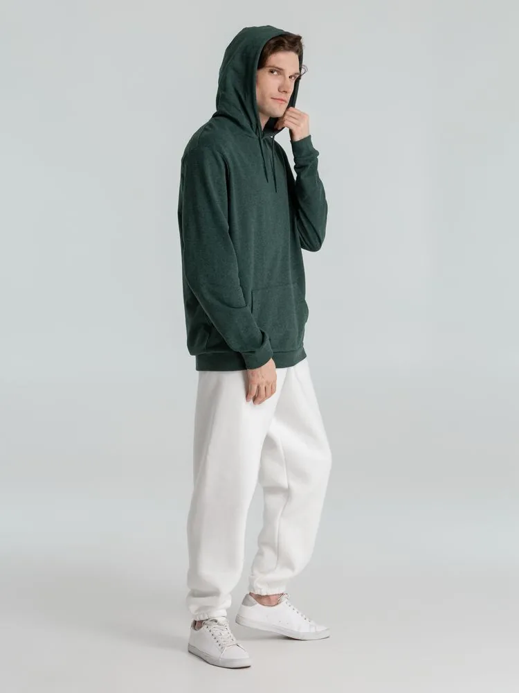 Толстовка с капюшоном унисекс Hoodie, темно-зеленый меланж, размер XS фото 13