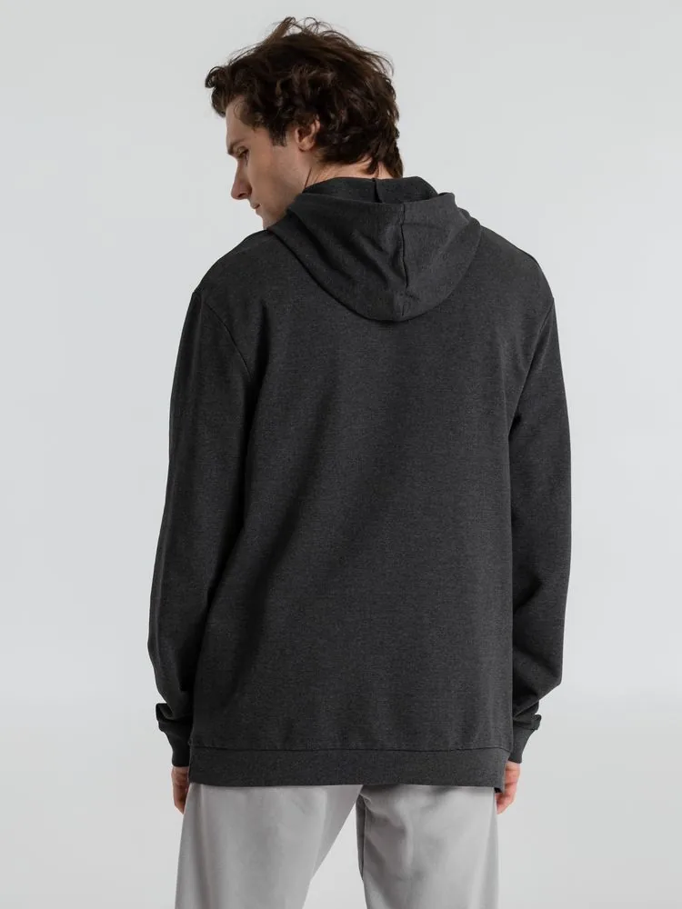 Толстовка с капюшоном унисекс Hoodie, серый меланж (антрацит), размер S фото 8
