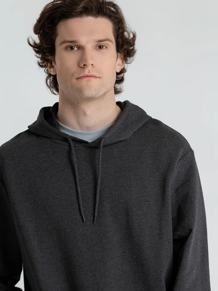 Толстовка с капюшоном унисекс Hoodie, серый меланж (антрацит), размер S фото 9