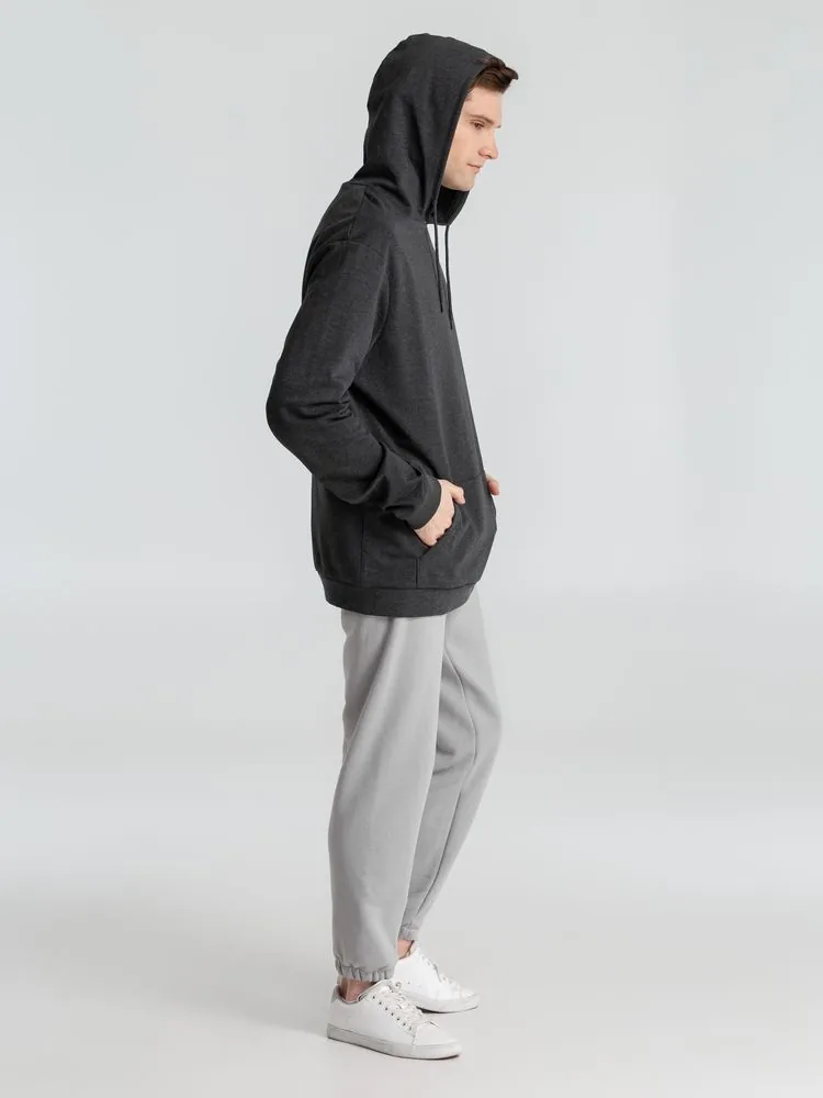 Толстовка с капюшоном унисекс Hoodie, серый меланж (антрацит), размер S фото 11