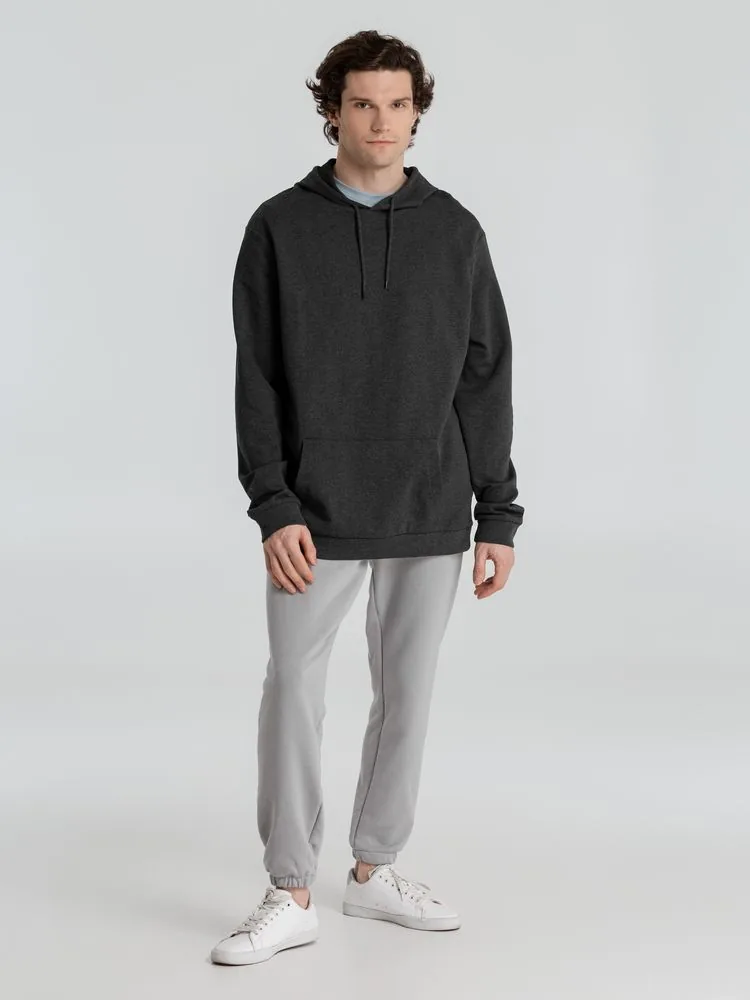Толстовка с капюшоном унисекс Hoodie, серый меланж (антрацит), размер XS фото 10