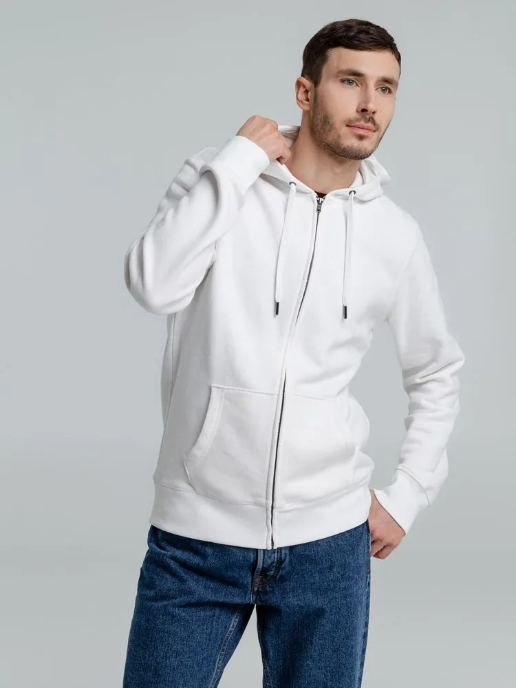 Толстовка на молнии с капюшоном унисекс King, белая, размер XXL фото 9