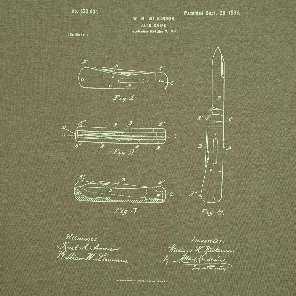 Футболка приталенная Old Patents. Knife, меланж хаки, размер S фото 4