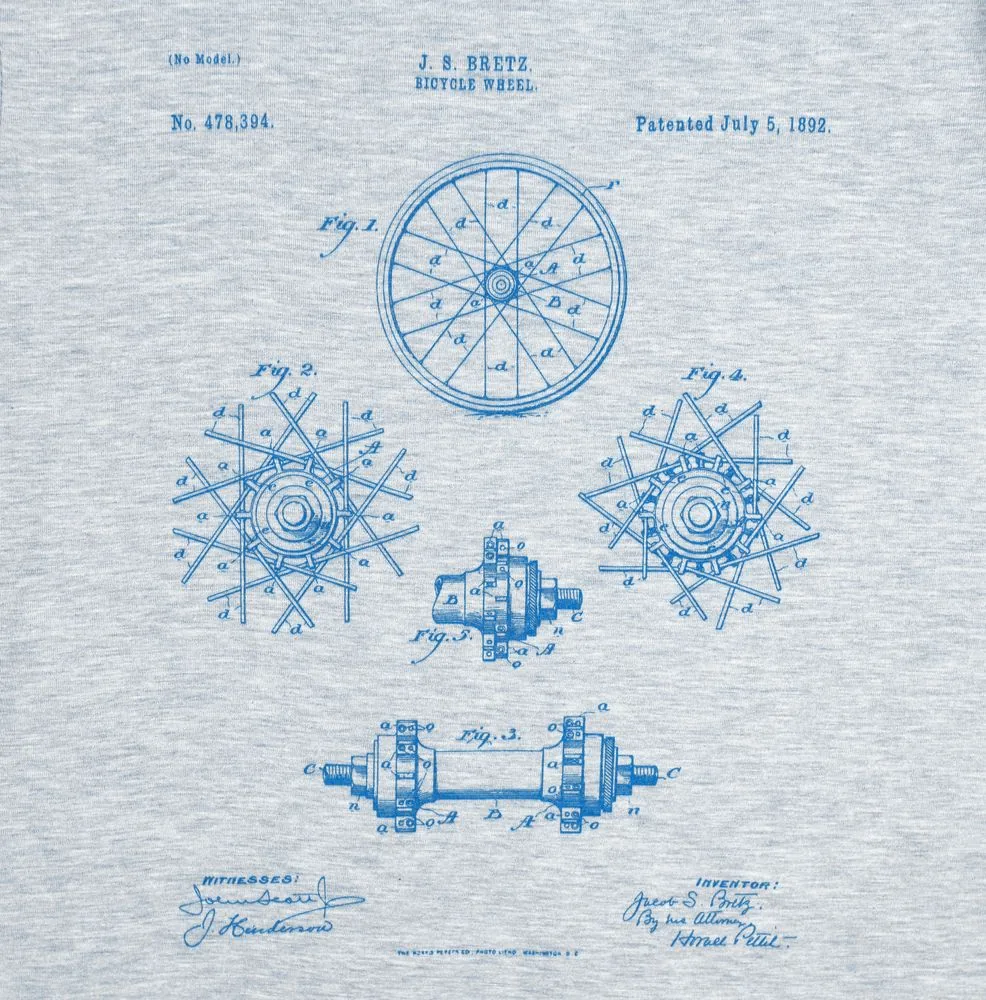 Футболка приталенная Old Patents. Wheel, голубой меланж, размер S фото 4