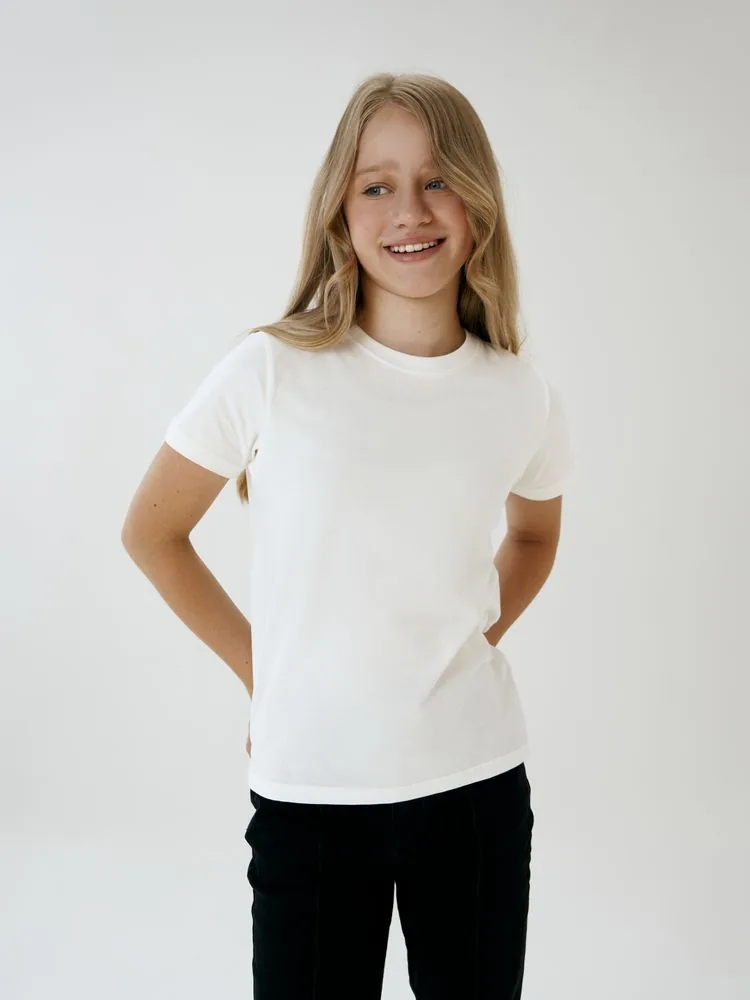 Футболка детская T-Bolka Kids, белая (теплый оттенок), 14 лет фото 5