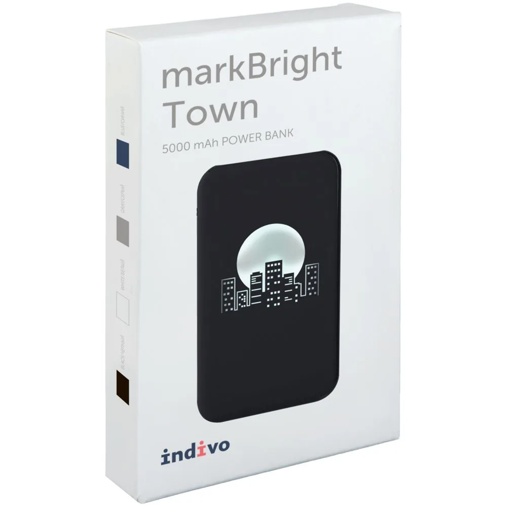 Аккумулятор с подсветкой markBright Town, 5000 мАч, черный фото 8