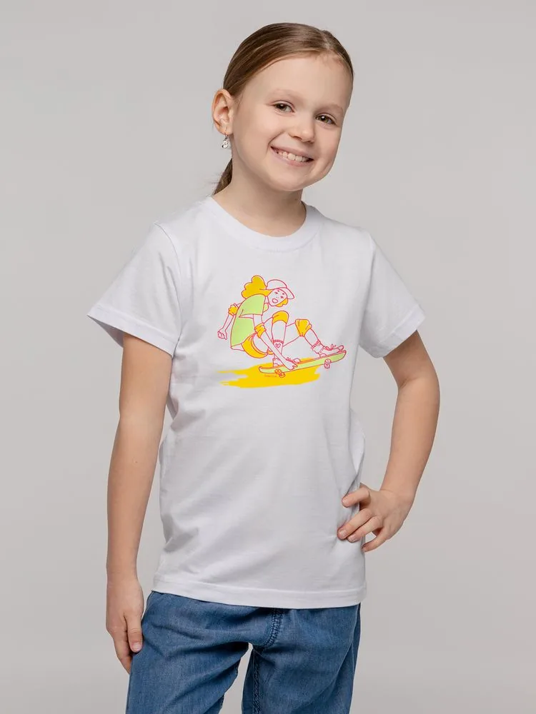 Футболка детская Skateboard, белая, 6 лет фото 4
