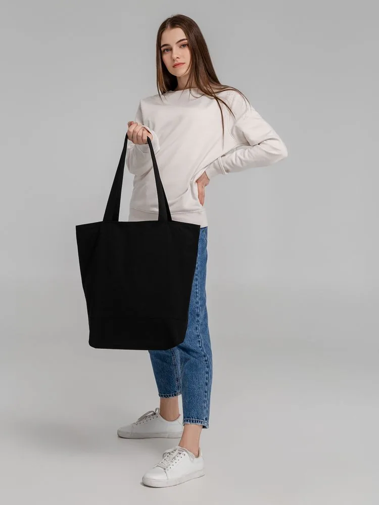 Сумка для покупок на молнии Shopaholic Zip, черная фото 9