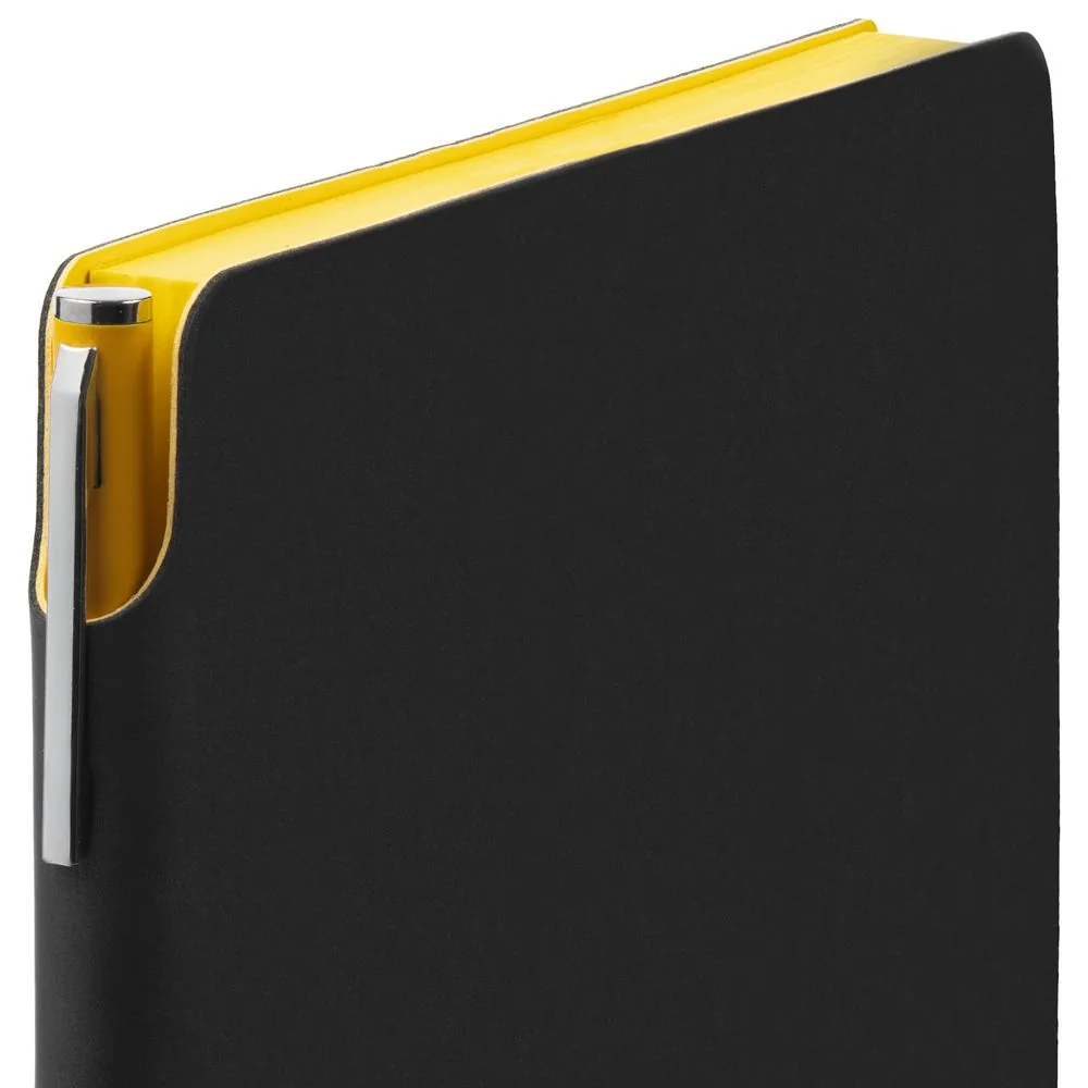 Ежедневник Flexpen Black, недатированный, черный с желтым фото 4