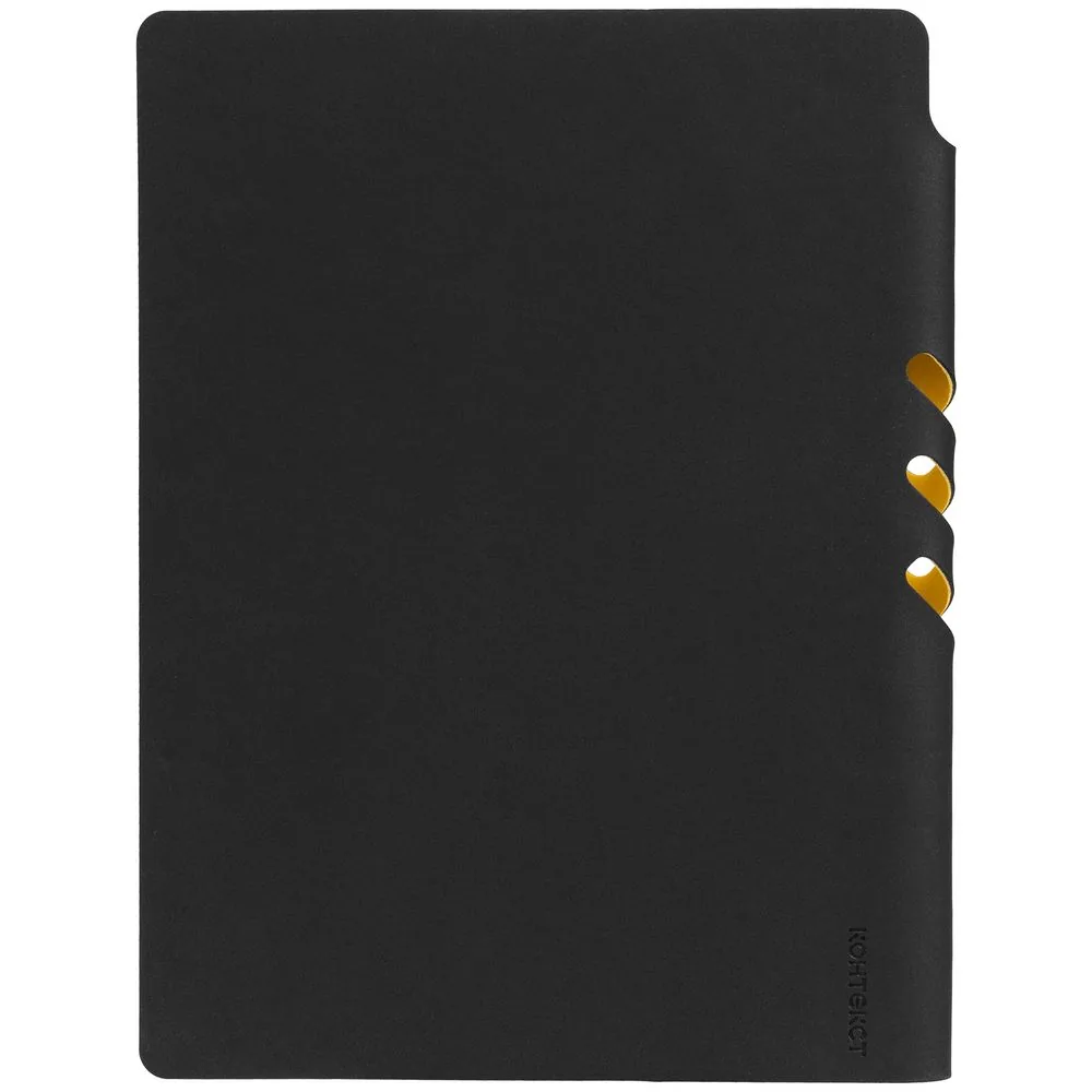 Ежедневник Flexpen Black, недатированный, черный с желтым фото 6