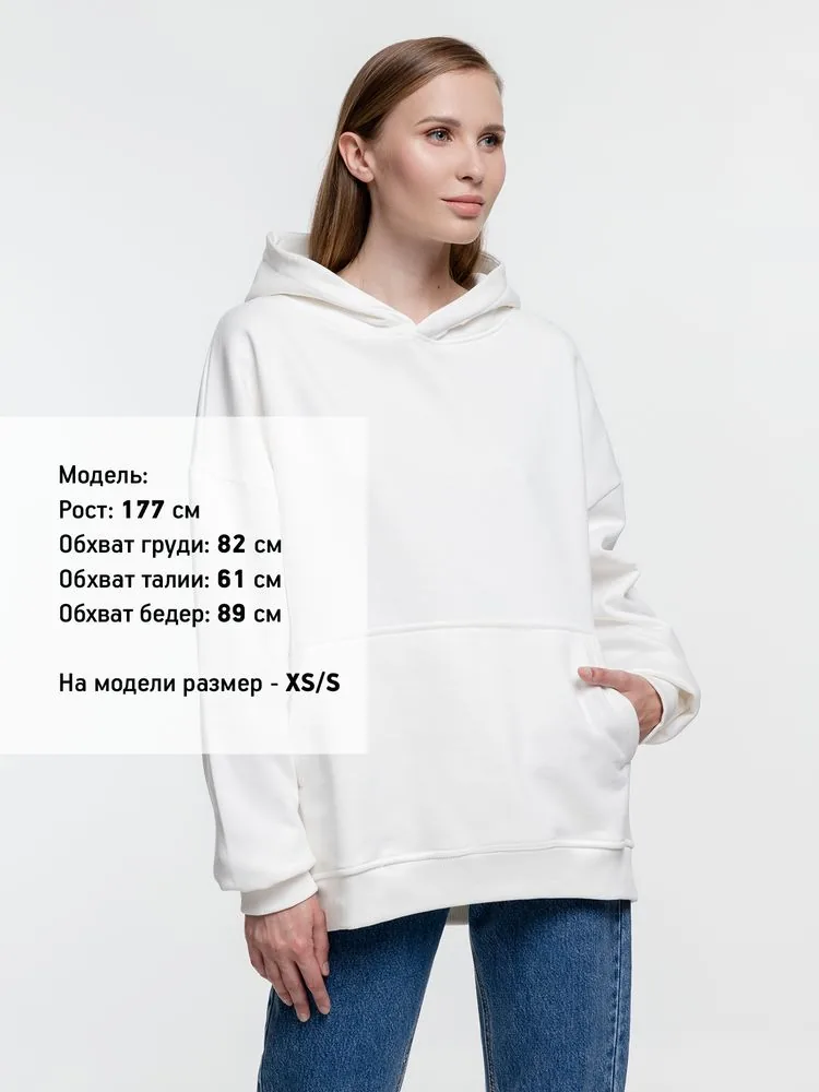 Худи оверсайз Kulonga Comfort Heavy, молочно-белое, размер XS/S фото 5