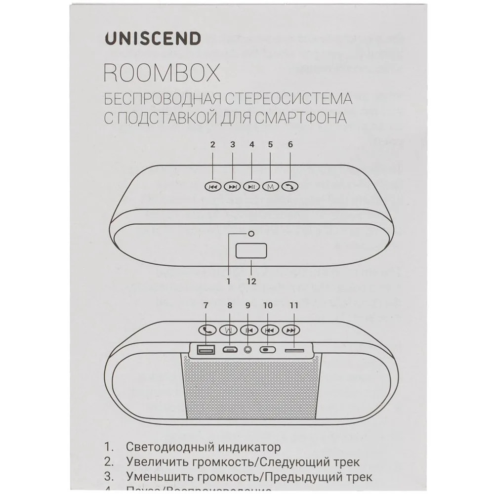Беспроводная стереоколонка Uniscend Roombox, черная фото 14
