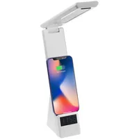 Лампа с беспроводной зарядкой смартфона и часов Powerack, белая фото 2