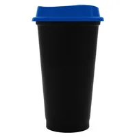 Стакан с крышкой Color Cap Black, черный с синим фото 2