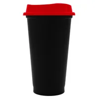 Стакан с крышкой Color Cap Black, черный с красным фото 2