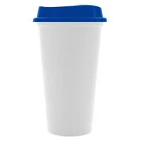Стакан с крышкой Color Cap White, белый с синим фото 2
