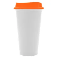 Стакан с крышкой Color Cap White, белый с оранжевым фото 2