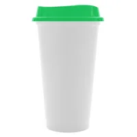 Стакан с крышкой Color Cap White, белый с зеленым фото 2