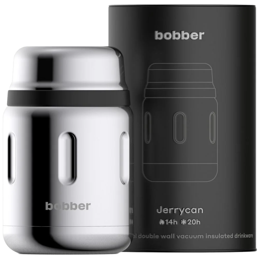 Термос для еды Jerrycan 700, вакуумный, стальной зеркальный фото 3