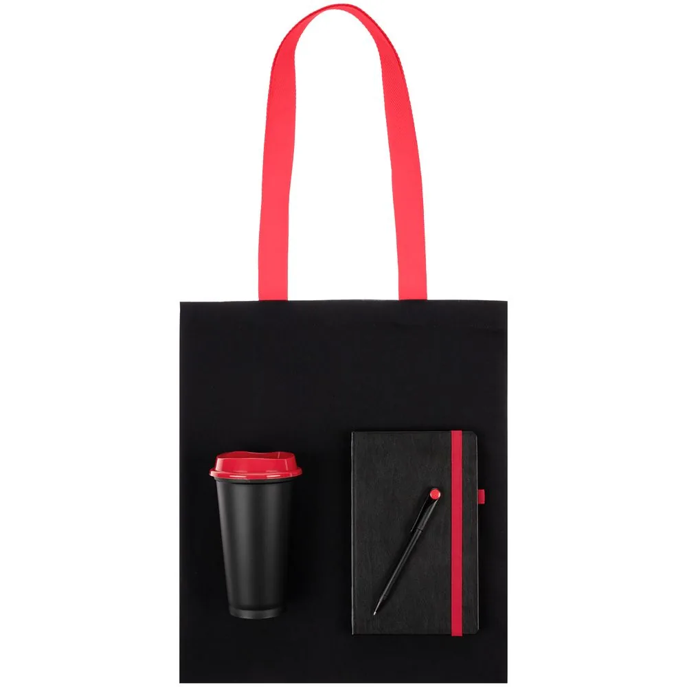 Набор Velours Bag, черный с красным фото 3