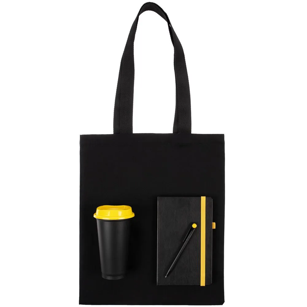 Набор Velours Bag, черный с желтым фото 3