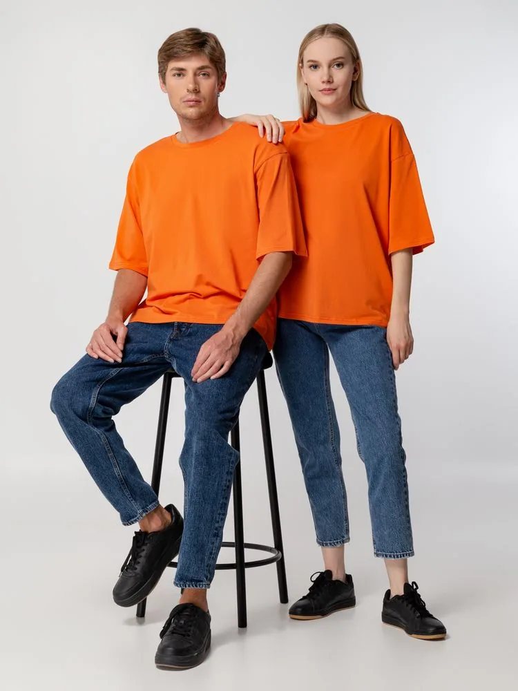 Футболка унисекс оверсайз Street Vibes, оранжевая, размер M/L фото 13