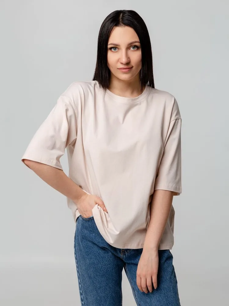 Футболка унисекс оверсайз Street Vibes, бежевая, размер M/L фото 9