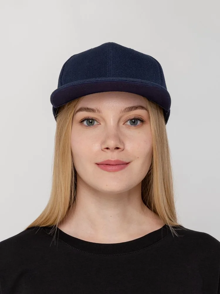 Бейсболка Snapback с прямым козырьком, темно-синяя фото 5