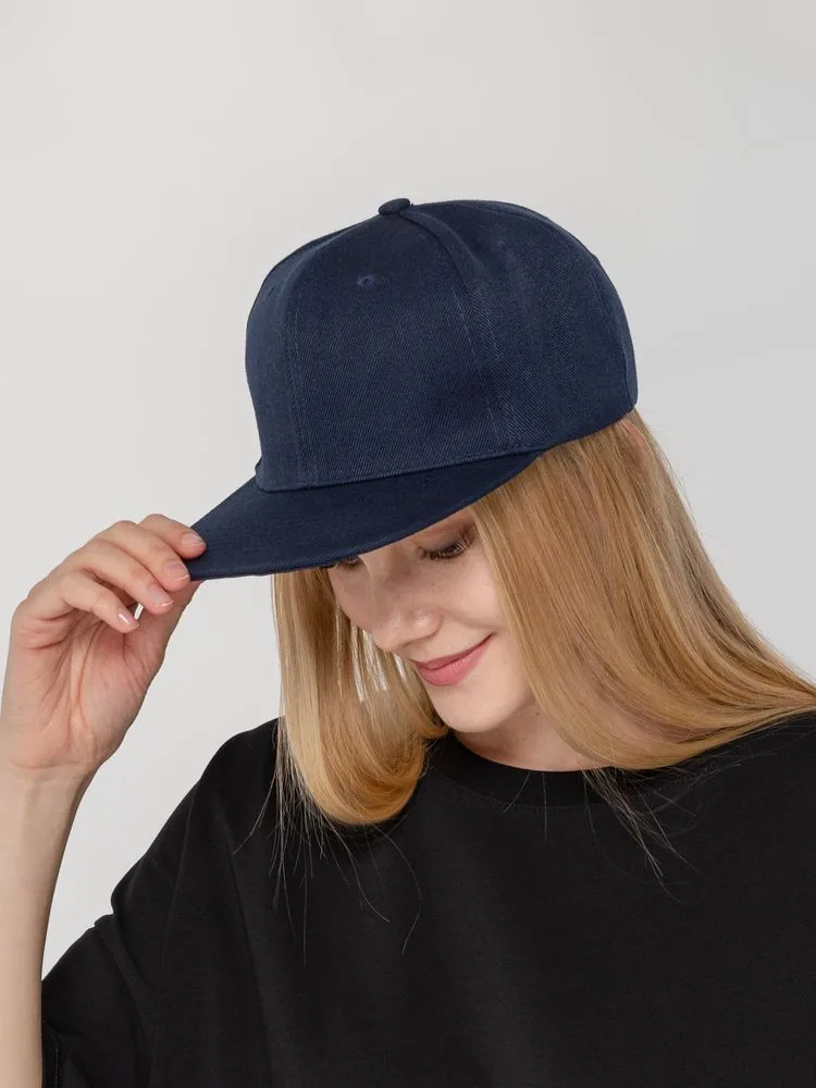 Бейсболка Snapback с прямым козырьком, темно-синяя фото 6