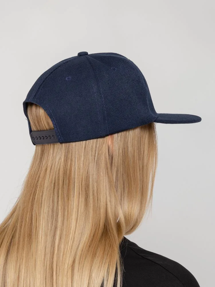 Бейсболка Snapback с прямым козырьком, темно-синяя фото 7