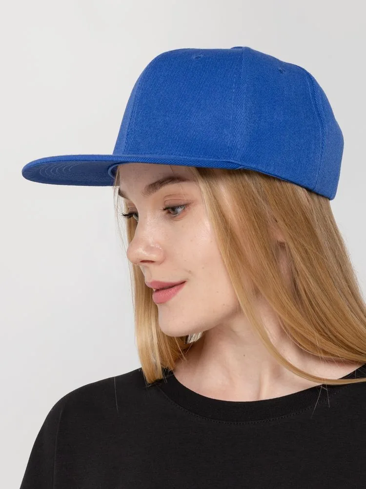 Бейсболка Snapback с прямым козырьком, ярко-синяя фото 6