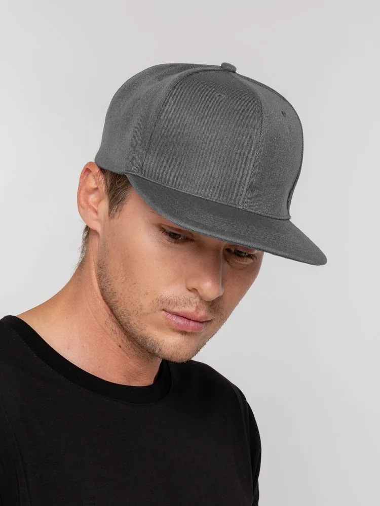Бейсболка Snapback с прямым козырьком, серая фото 5