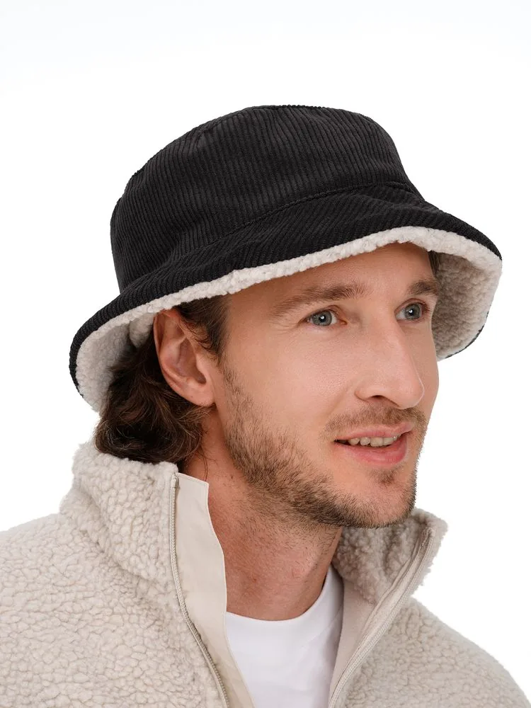 Панама Bucket двусторонняя, темно-серая с бежевым, размер M/L фото 4