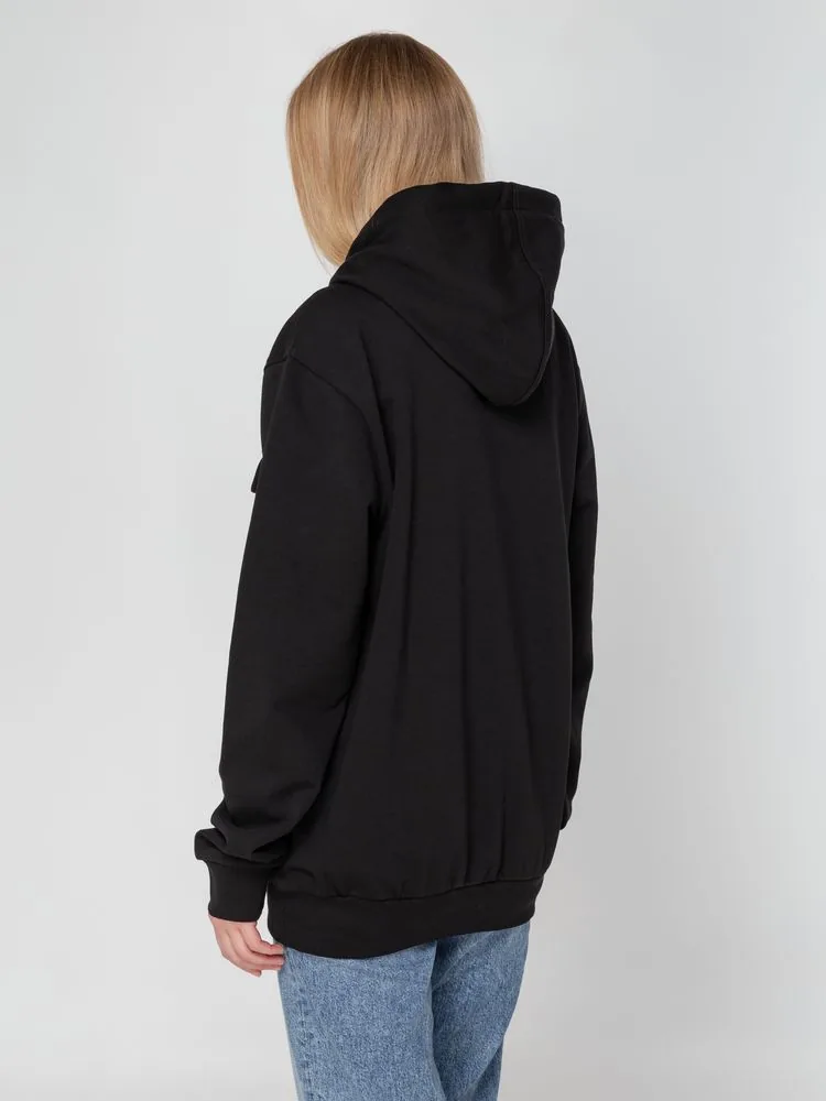 Худи унисекс с карманом на груди Chest Pocket, черное, размер XS/S фото 10