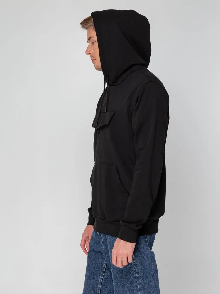 Худи унисекс с карманом на груди Chest Pocket, черное, размер M/L фото 15
