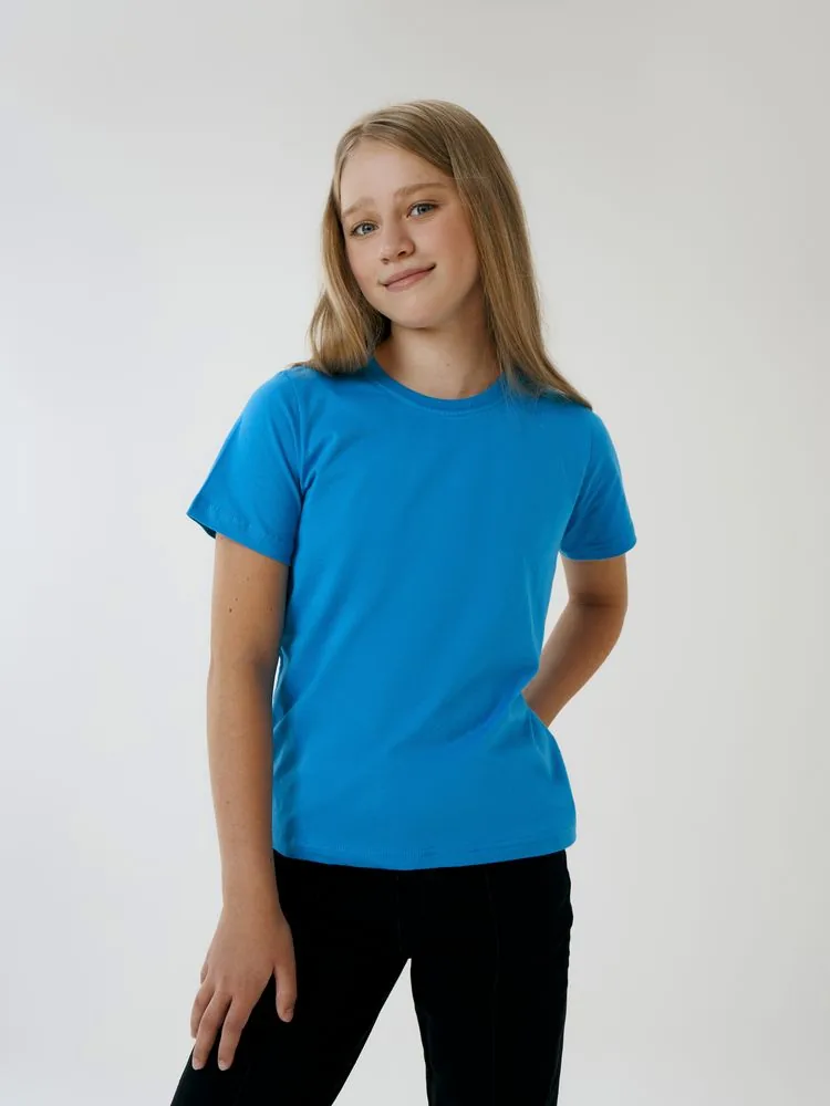 Футболка детская T-Bolka Kids, бирюзовая, 8 лет фото 4