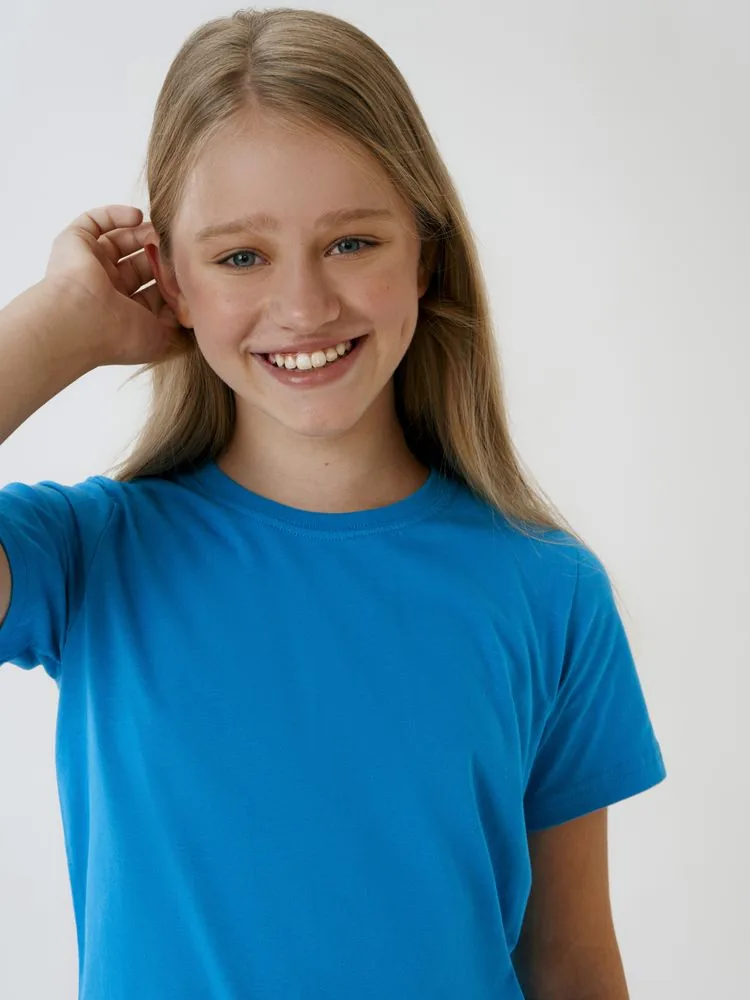 Футболка детская T-Bolka Kids, бирюзовая, 8 лет фото 6