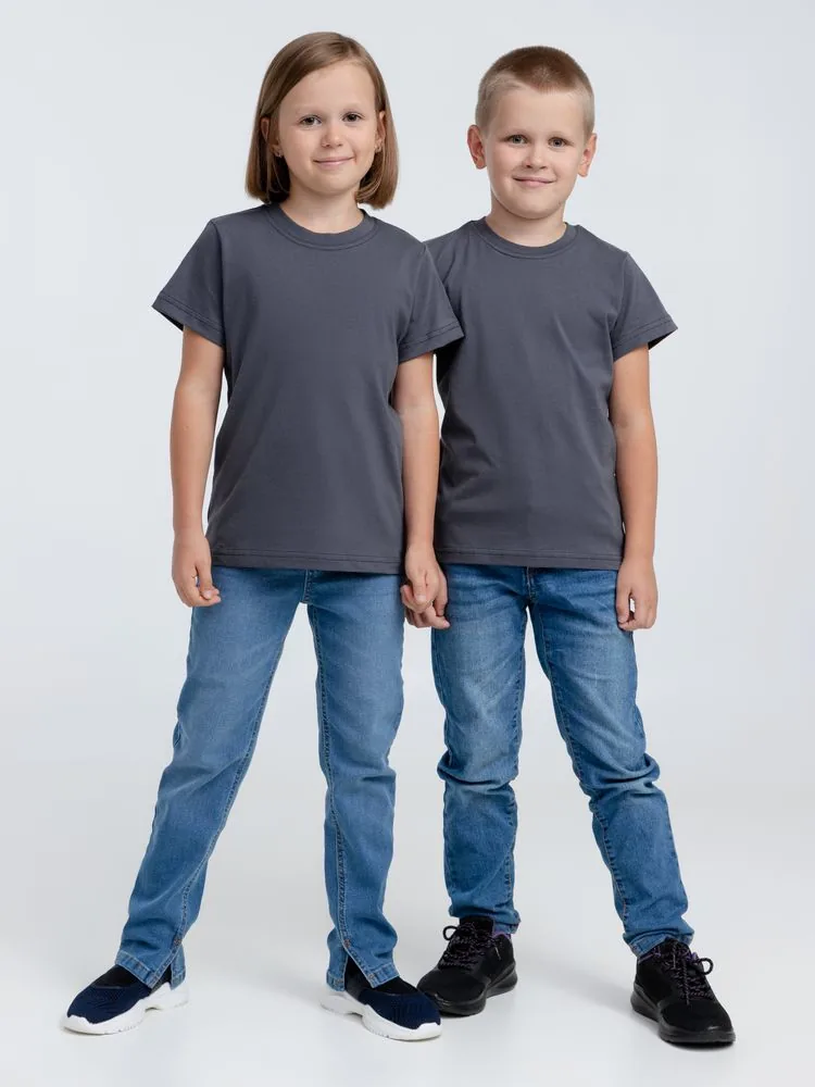 Футболка детская T-Bolka Kids, темно-серая (графит), 8 лет фото 9