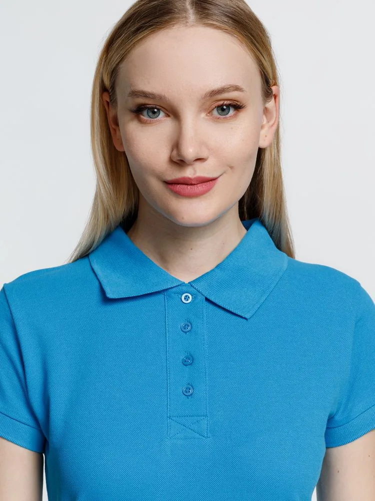 Рубашка поло женская Virma Premium Lady, бирюзовая, размер 3XL фото 10