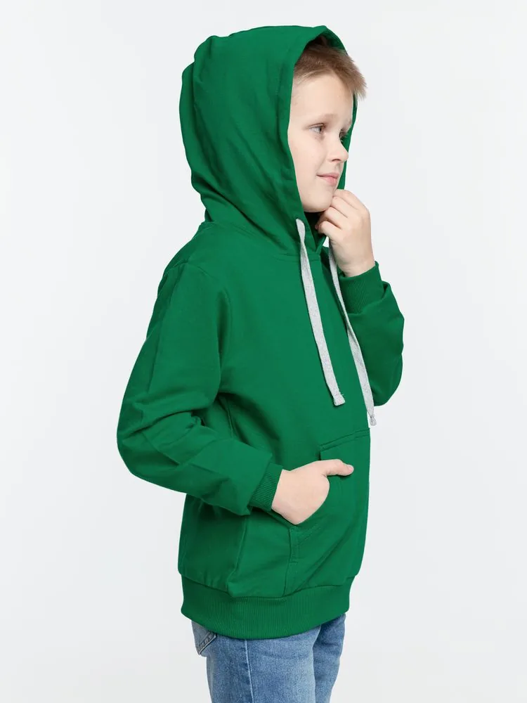 Толстовка с капюшоном детская Kirenga Kids, зеленая, 10 лет фото 5