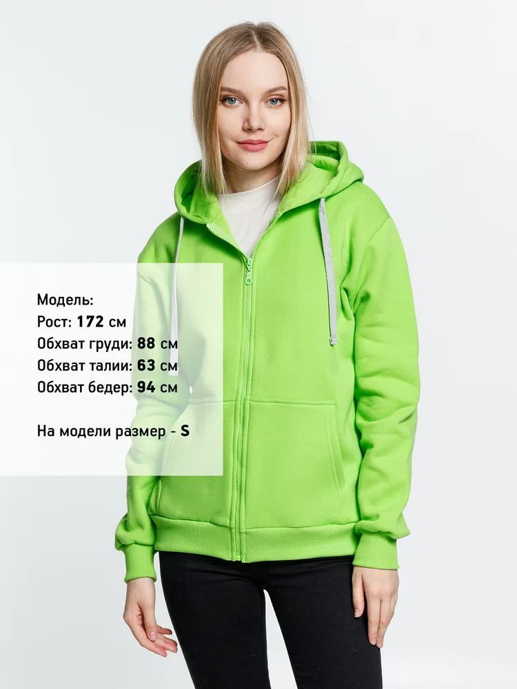Толстовка на молнии с капюшоном Siverga Heavy, зеленое яблоко, размер 4XL фото 4