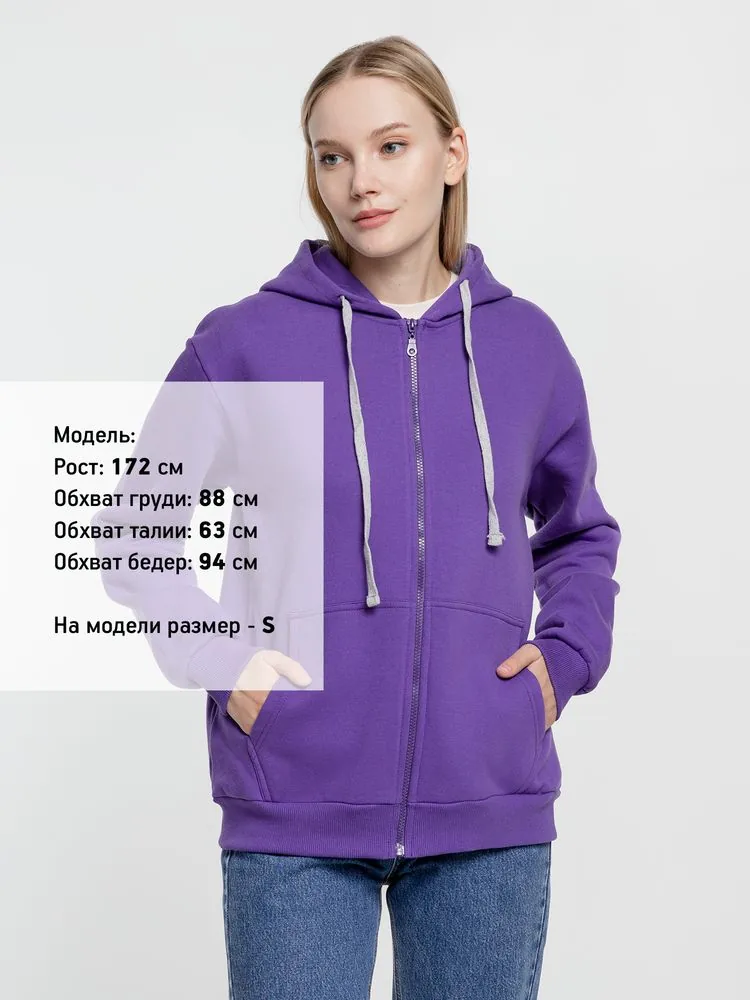 Толстовка на молнии с капюшоном Siverga Heavy, фиолетовая, размер 4XL фото 8